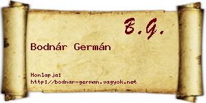 Bodnár Germán névjegykártya